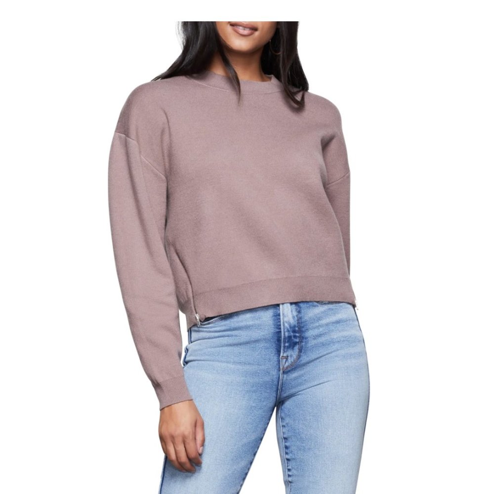 NWT | Good American | Mauve Zipper Accent Sweater